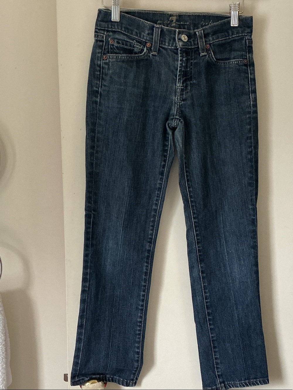 7 FOR ALL MAN KIND Classic Dark Blue Women's Straight-Leg Jeans
